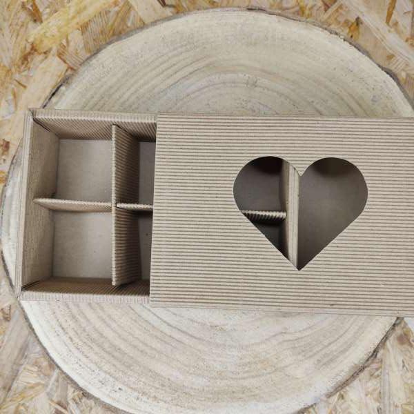 Scatola Fiammifero con Cuore – Porta Oggetti e Confettata Fai da Te in Cartone Grezzo